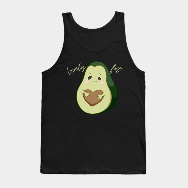 Lovely Fat Avocado - Light Text Tank Top by The Three Pixel